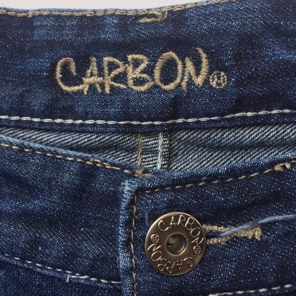 Carbon Women's size 29/30 Low Rise Bootcut Blue Jeans Distressed Medium Wash - Picture 5 of 7
